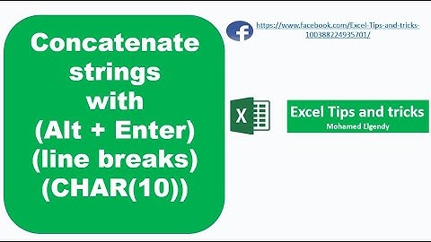 How to use Alt + Enter (Line break) in Concatenate a text (شرح بالعربى)