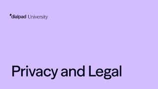 Privacy and Legal