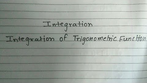 Integration - Integration of Trigonometric Function  CBSC(NCERT) HSC 12th maths
