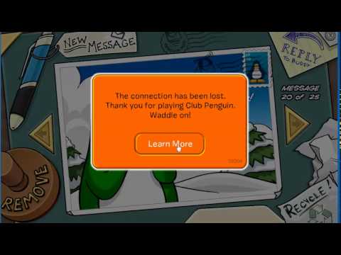 the connection has been lost thank you for playing club penguin