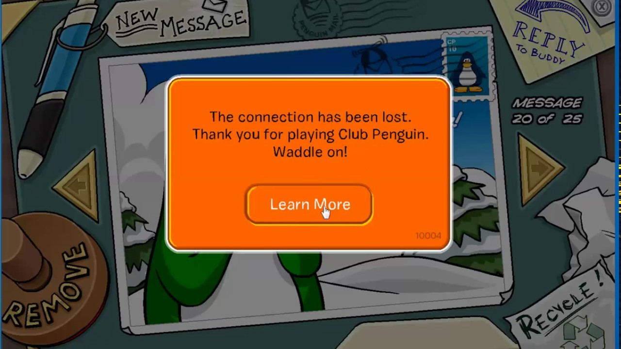 the connection has been lost thank you for playing club penguin - YouTube