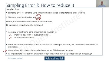 Sampling Error in Monte Carlo simulation