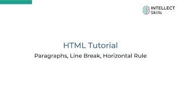 HTML Paragraphs, Line Break and Horizontal Rule Tags | HTML Tutorials For Beginners 04