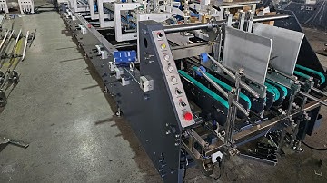 Automatic folder gluer runs 4 corner box job at customer workshop