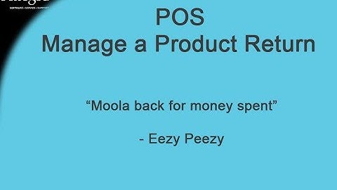 POSj POS Manage a Product Return