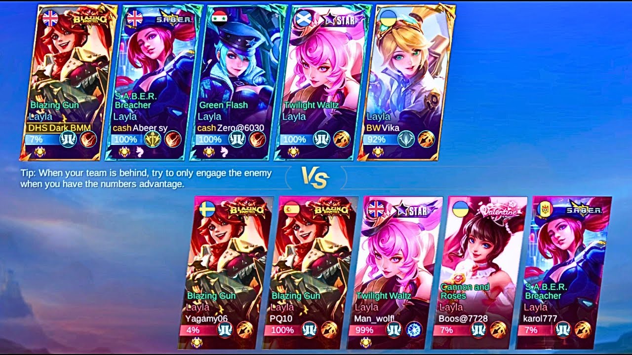 SHADOW BRAWL team LAYLA vs team LAYLA Mobile Legends Bang Bang