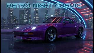 Synthwave Infinite Skyline Neon Sunset Adventure Ride