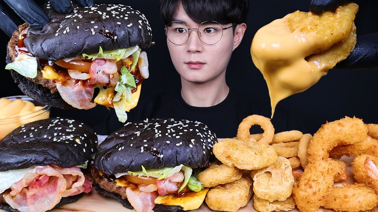 버거킹 햄버거 치킨너겟 코코넛쉬림프 먹방ASMR MUKBANG CHEESEBURGER & CHICKEN NUGGET & FRIED SHRIMP ハンバーガー eating sounds