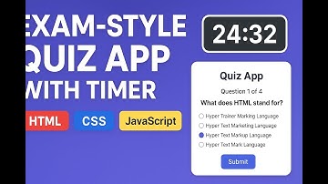 Build Exam Style Quiz App with Timer ⏳ | HTML CSS JavaScript Quiz Application #project #viral #new