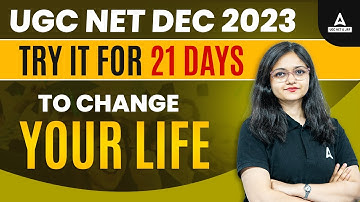 UGC NET DEC 2023 Attempt | Try It For 21 Days to Change Your Life!