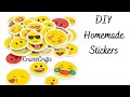 Make your own emoji stickers without double sided tape| Homemade Stickers DIY| Emoji stickers diy