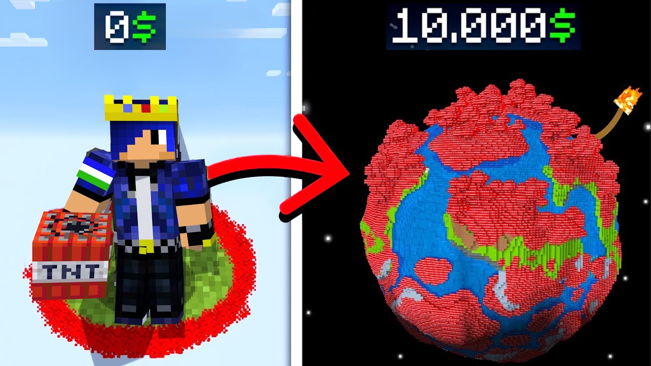 Minecraft Lekin Mega TNT lar bilan Dunyoni yo'q qilamiz 😱