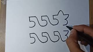 ( Hindi ) how to draw dog from 5553 5553 number step by step tutorial for beginners 