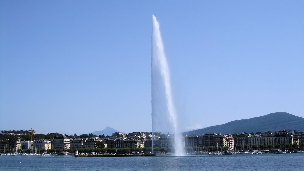 Hauteur du jet d'eau de Genève : calcul (Bernoulli, tangente) - YouTube