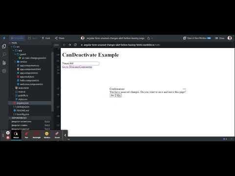 Angular-Form-Unsaved-Changes-Alert-Before-Leaving-Page - Stackblitz