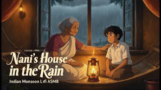A Rainy Evening at Grand Mother House | Indian Monsoon Lofi ASMR | Ghibli 2D