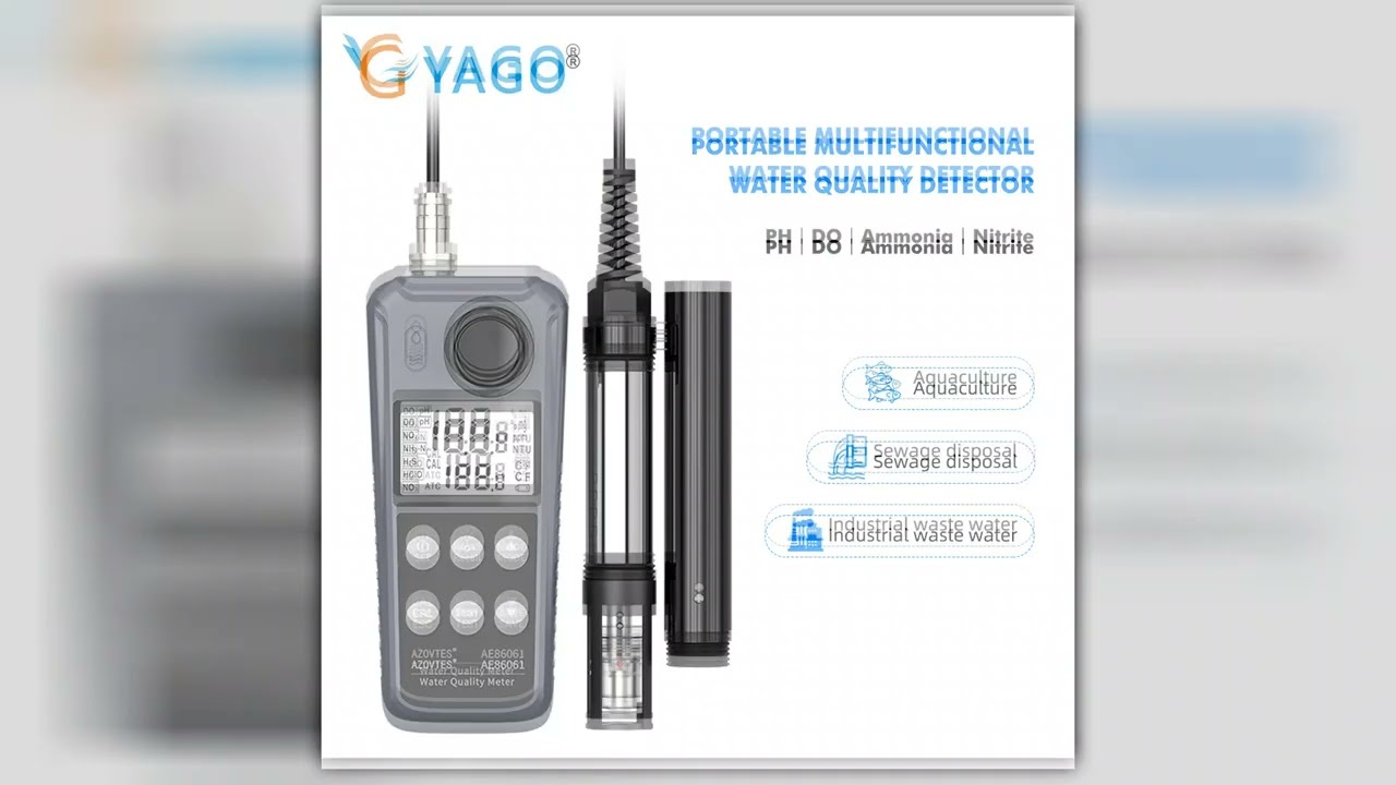AE86061 Multiparameter DOPHTempAmmoniaNitrite Dissolved Oxygen Meter Water Quality Tester for Aquar