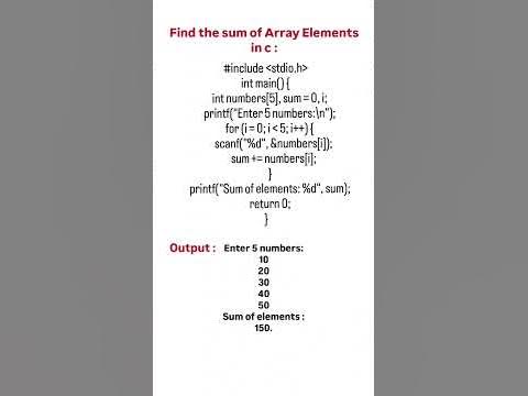 Part 4:Most important sum of array elements 🚀🔥#cprogramming #ctutorials ...