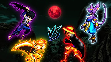 Naruto OP & Sasuke Indra OP VS Beerus OP (all form) & Wano Luffy in Jump Force Mugen