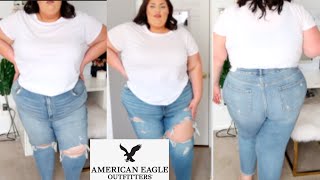 PLUS SIZE DENIM TRY ON HAUL ft. AMERICAN EAGLE!