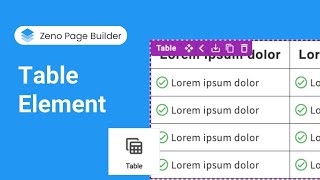 How to Use Table Element | Zeno Page Builder Tutorial