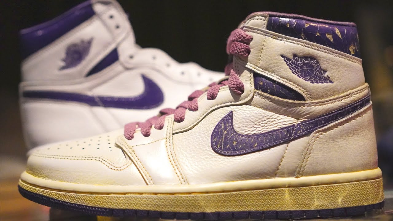 custom purple jordan 1