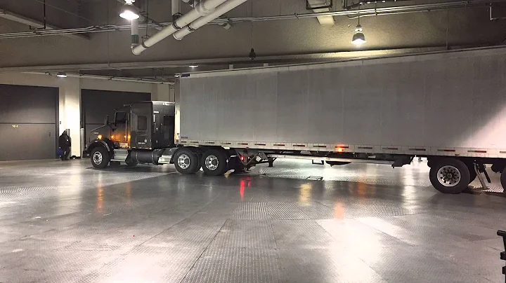 Huge vehicle turntable at the Barclays center.