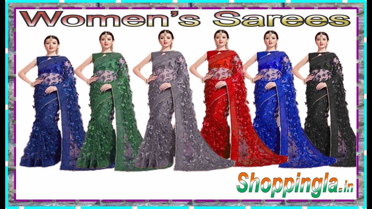 Download Butterfly Net Saree With Blouse Piece 3d Butterfly Net Saree Price Youtube
