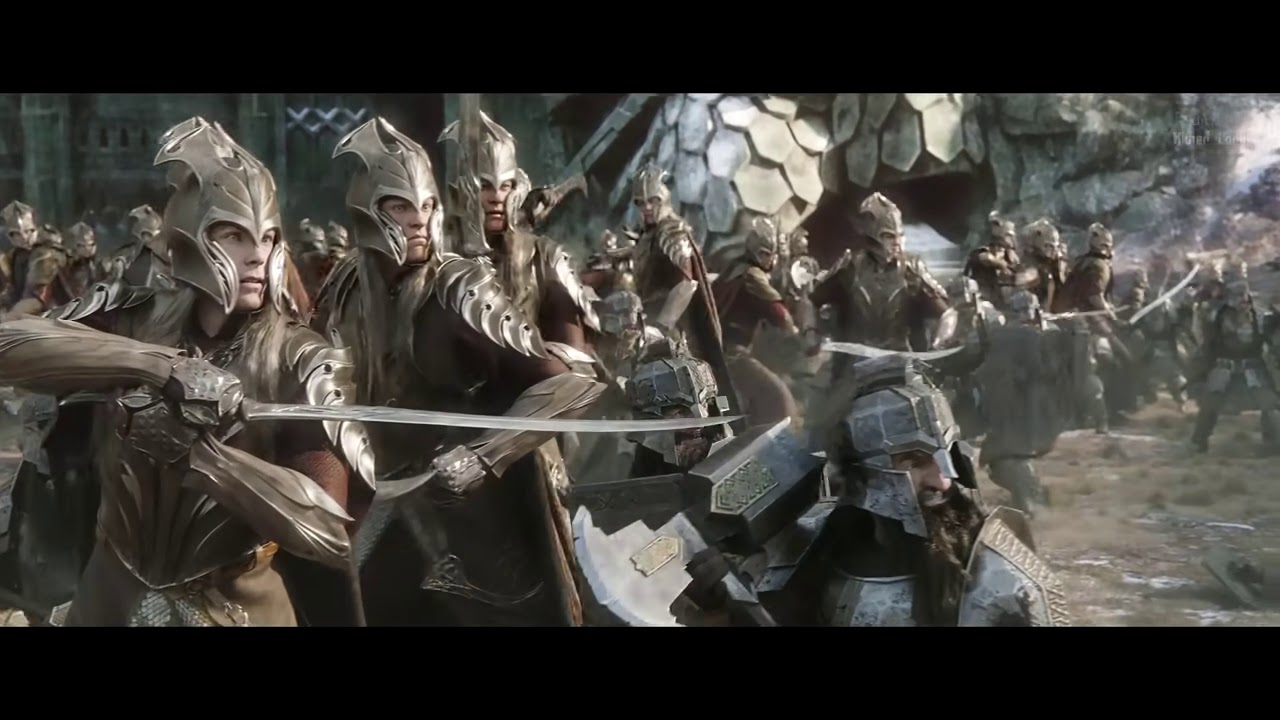 Dwarves and Elves charge on Orcs - The Battle of Five Armies - YouTube