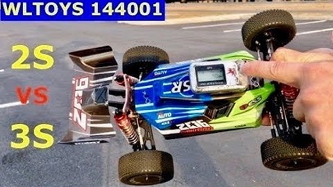 WLToys 144001 -  Top Speed Test With 2S and 3S Lipos - How Fast Is It?