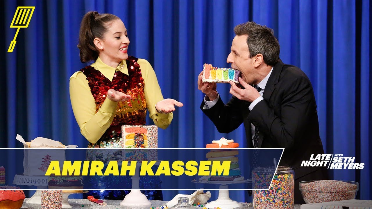 Amirah Kassem and Seth Make a Rainbow Explosion Cake