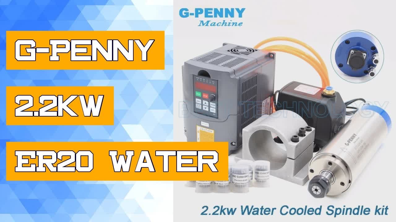 GPenny 2.2kw ER20 Water Cooled Spindle Kit CNC Spindle Motor 80*230