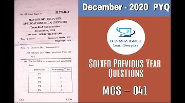 MCS 041| December 2020 PYQ| Q1.(b) Part 2 | Operating System| Banker