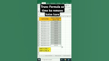 Trunc Formula se date se time ko remove kare #tricks #excel #formula #excel tips