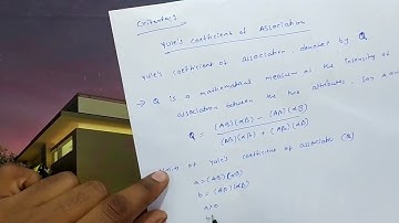 Association of attributes. yules coefficient of association.