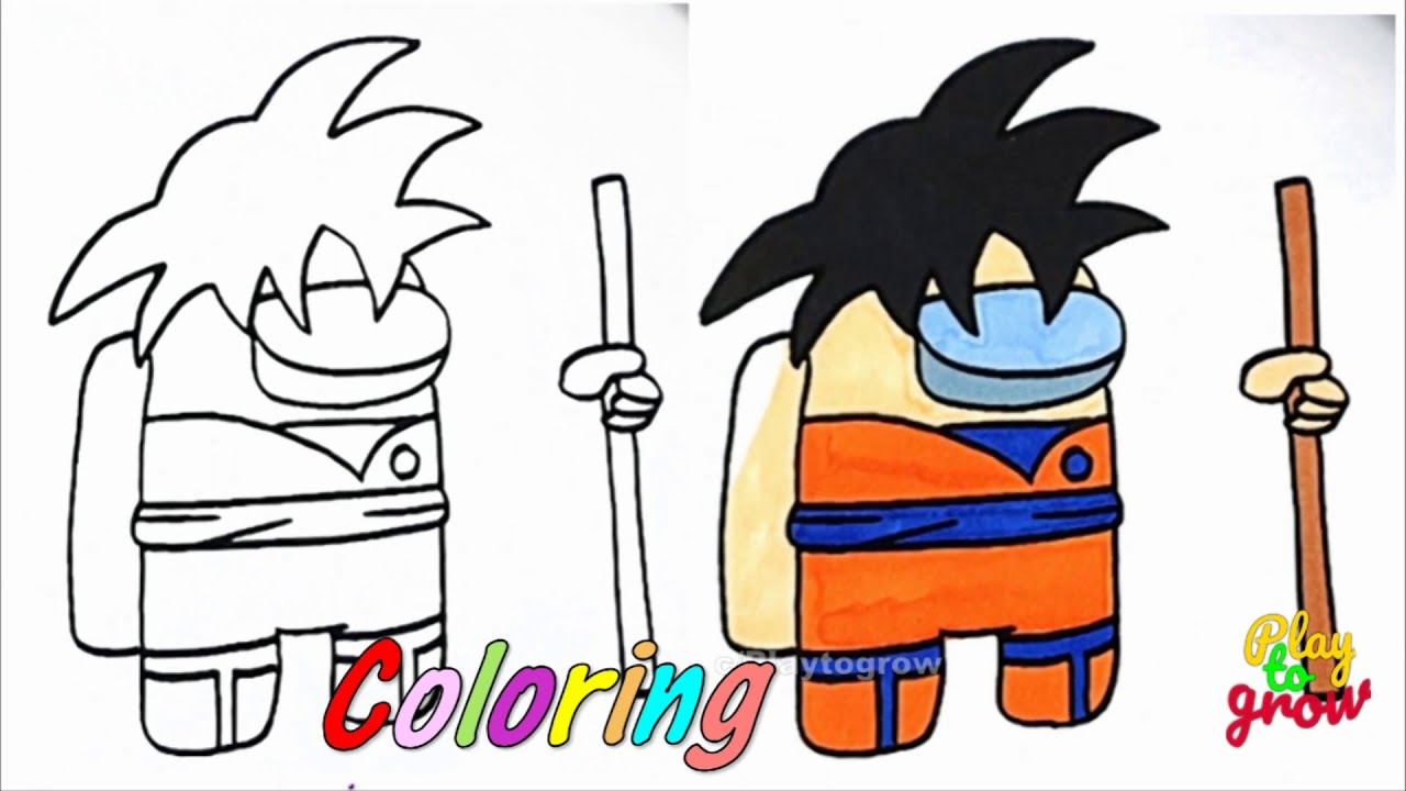 Tô màu Among Us Goku / Coloring Goku Among Us / Play to grow - YouTube