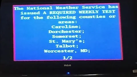 EAS: Required Weekly Test from the National Weather Service (9/19/2018)
