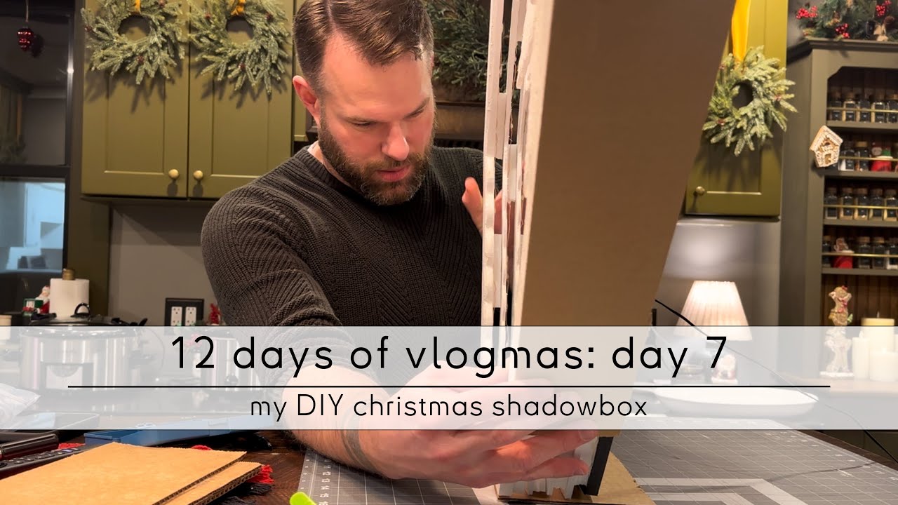 12 дней влогмаса: день 7 - создание моей самодельной рождественской рамы-витрины.