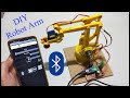 DIY | Smartphone (Bluetooth) controlled Robot Arm using Arduino | HC-05