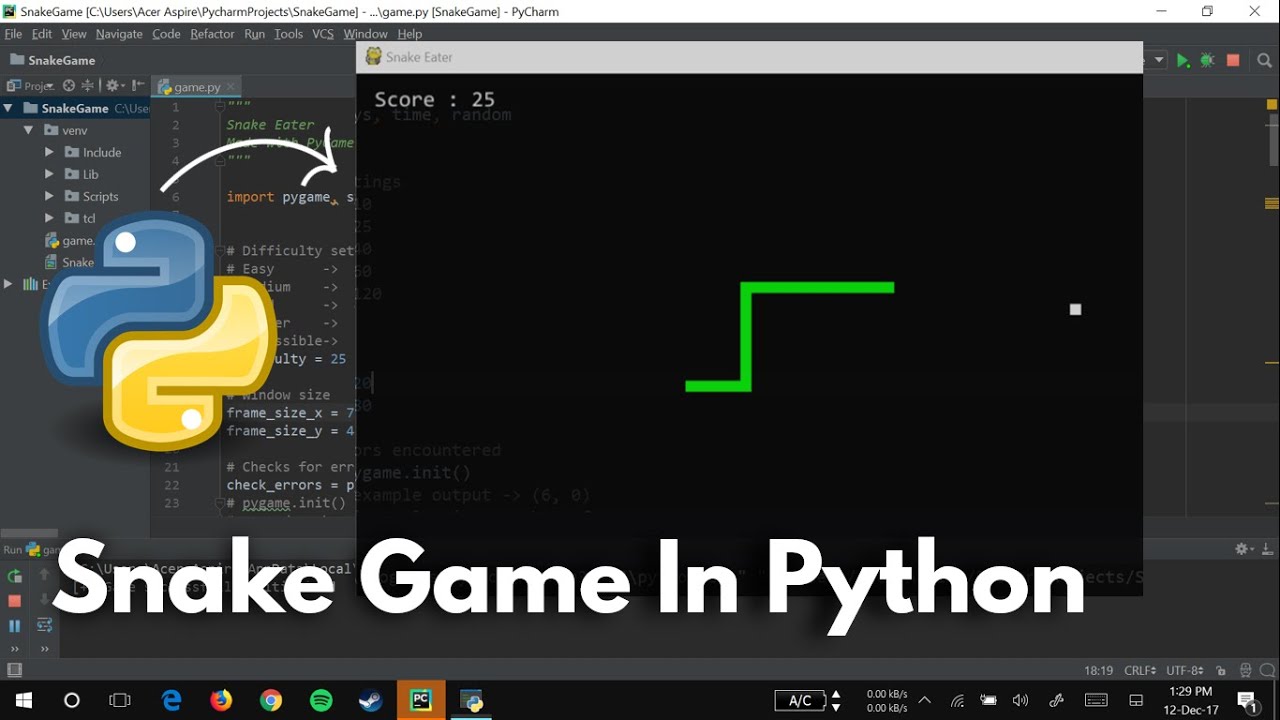 👨‍💻 COMO CRIAR O SNAKE COM PYTHON 