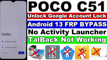 POCO C51 FRP Bypass Android 13 - New Solution 2023 - Without Pc | POCO C51 FRP Unlock MIUI 14