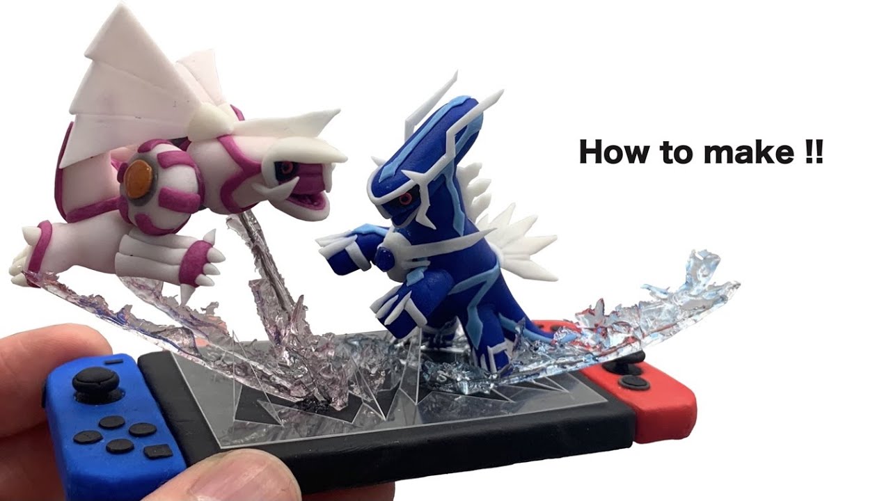粘土】【ポケモン】Switchから飛び出すディアルガとパルキア作ってみた