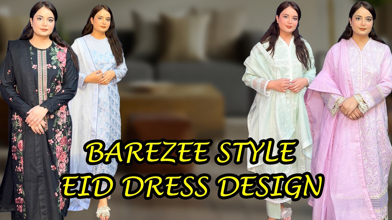 Bareeze Style Eid Dresses 2026 | Cutwork & 3D Lace Embroidered Two Piece Outfit Designs