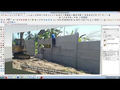 Thi Công Hàng Rào - Hướng dẫn thiết kế - thi công hàng rào bê tông nhẹ lắp ghép bằng Sketchup 2022