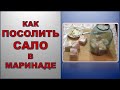 Солим сало в маринаде  Засол в маринаде  Как засолить сало в маринаде  Как правильно засолить сало