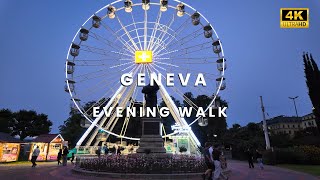 ✨ Evening Walk Across the Lake in Geneva 🚶‍♂️ 🇨🇭 [4K]