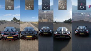 Lamborghini Veneno 535  Km/H Top Speed Compilation || Forza Horizon 5 Top Speed Videos ||