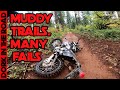 Crashing, Spinning, and Drowning DRZ 400s in the Mud: Trail Riding Motorcycle Fails Galore!