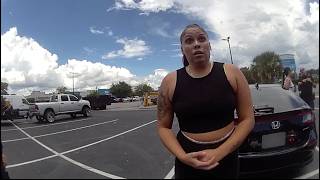 Entitled Woman Starts Road Rage Fight Then Plays Victim !