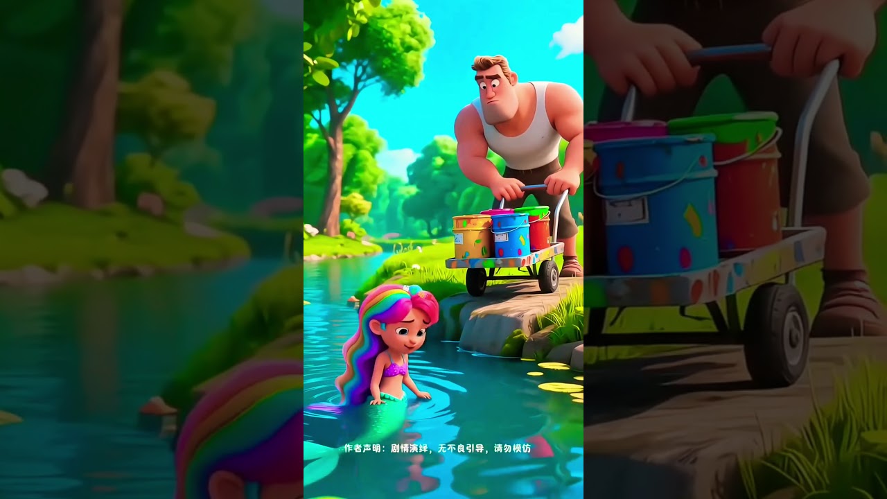 मछली रानी ने कहा तालाब में गंदगी मत डालिए । #hindikidsshort #funnykidsshort